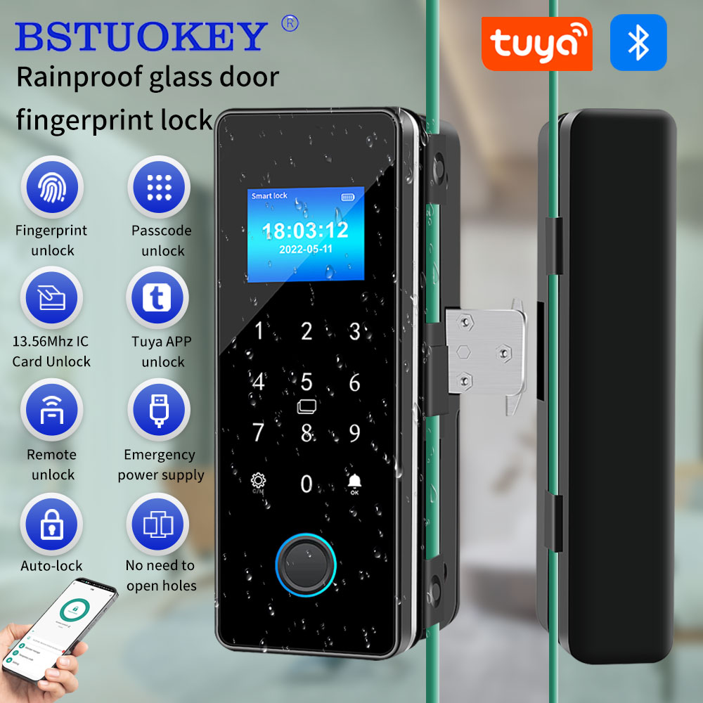Glass Door Hinge - Impermeabile Tuya APP Controllo Serratura per